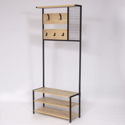 Porte-manteau mural NOMAD 182x78 cm noir/beige