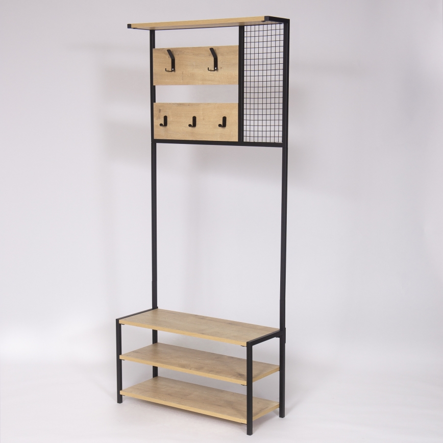 Porte-manteau mural NOMAD 182x78 cm noir/beige