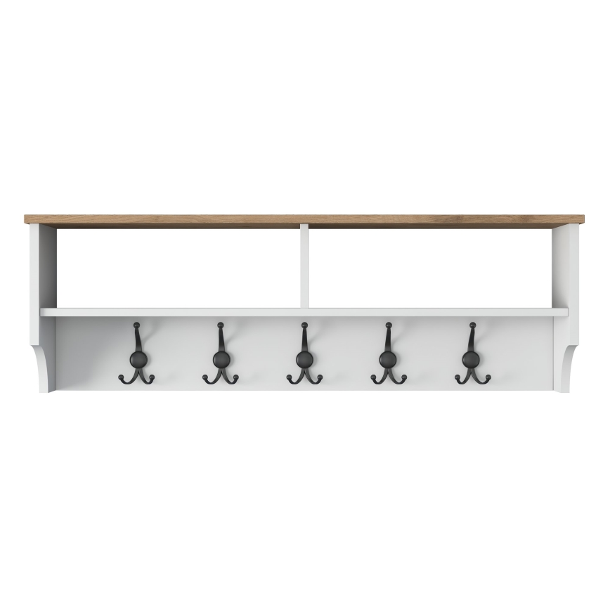 Porte-manteau mural RANI 120x37x22 cm blanc/beige