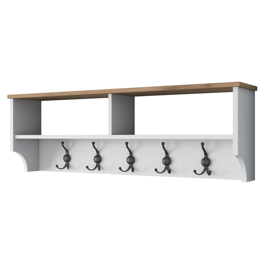Porte-manteau mural RANI 120x37x22 cm blanc/beige