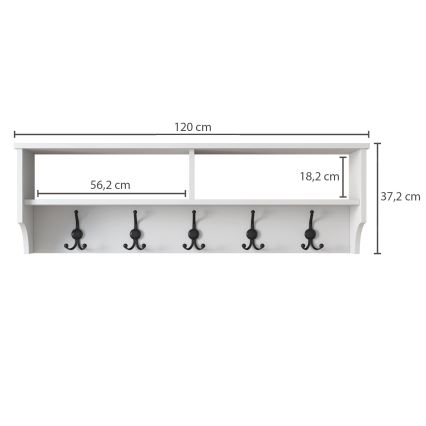 Porte-manteau RANI 120x37,2 cm blanc