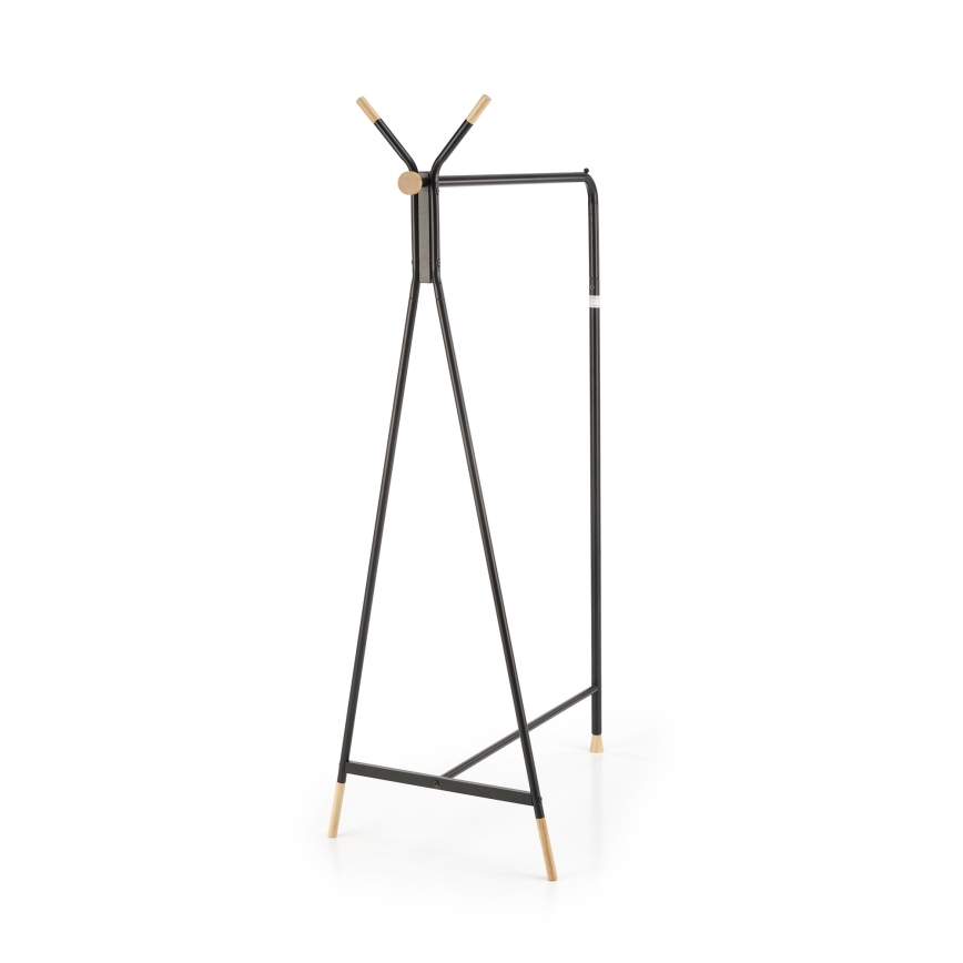 Porte-manteau sur pied 165x91 cm CHENE noir/beige