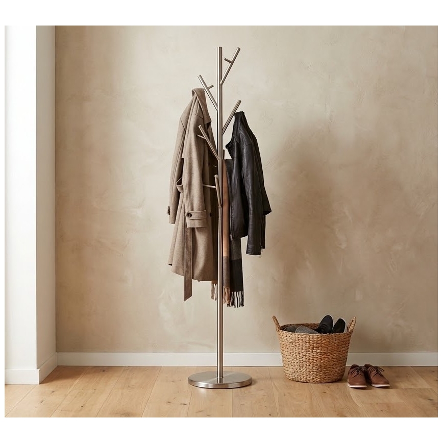 Porte-manteau sur pied 170x30 cm VERT argenté