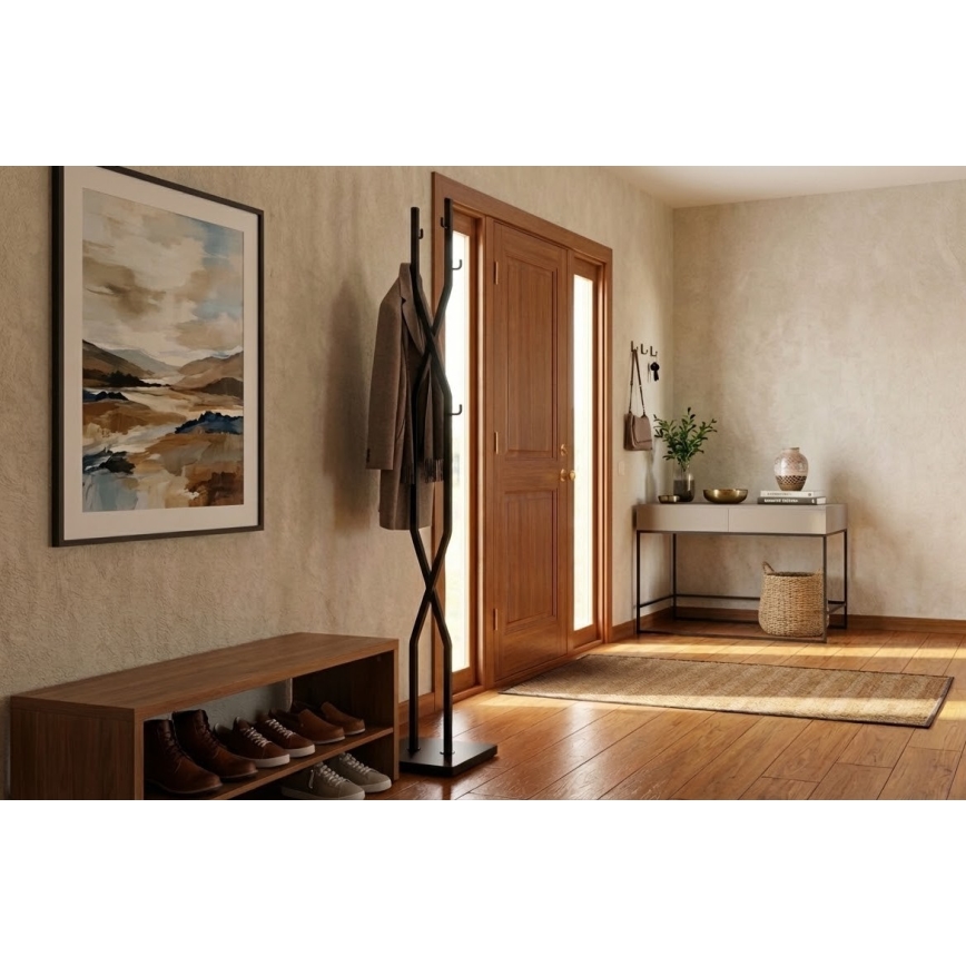 Porte-manteau sur pied 180x40 cm LARB noir