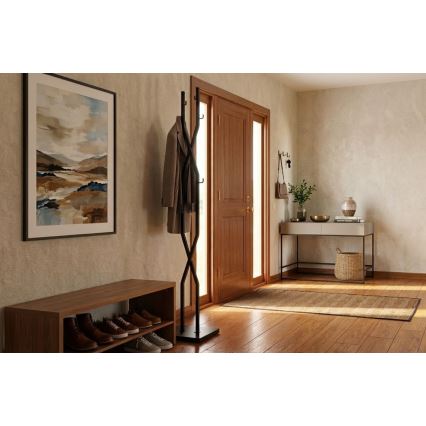 Porte-manteau sur pied LARB 180x40 cm noir