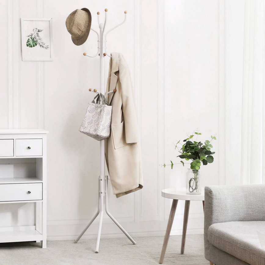Porte-manteau sur pied LINEA blanc