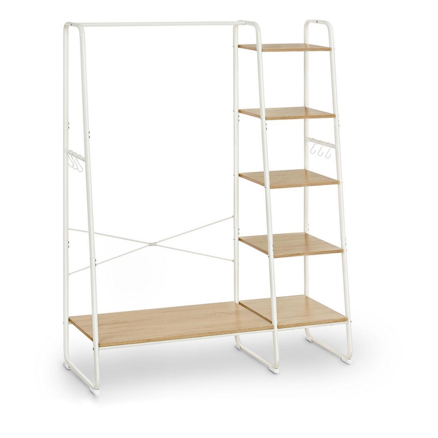 Porte-manteau sur pied LINEA, blanc/marron