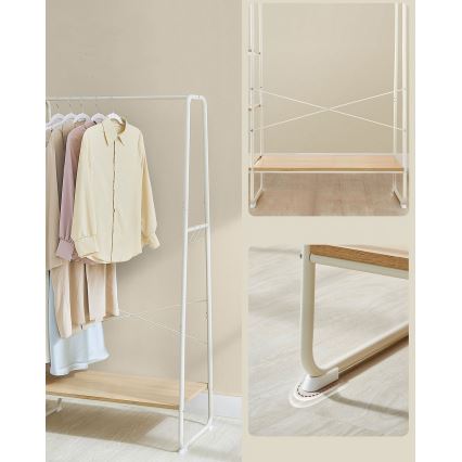 Porte-manteau sur pied LINEA, blanc/marron