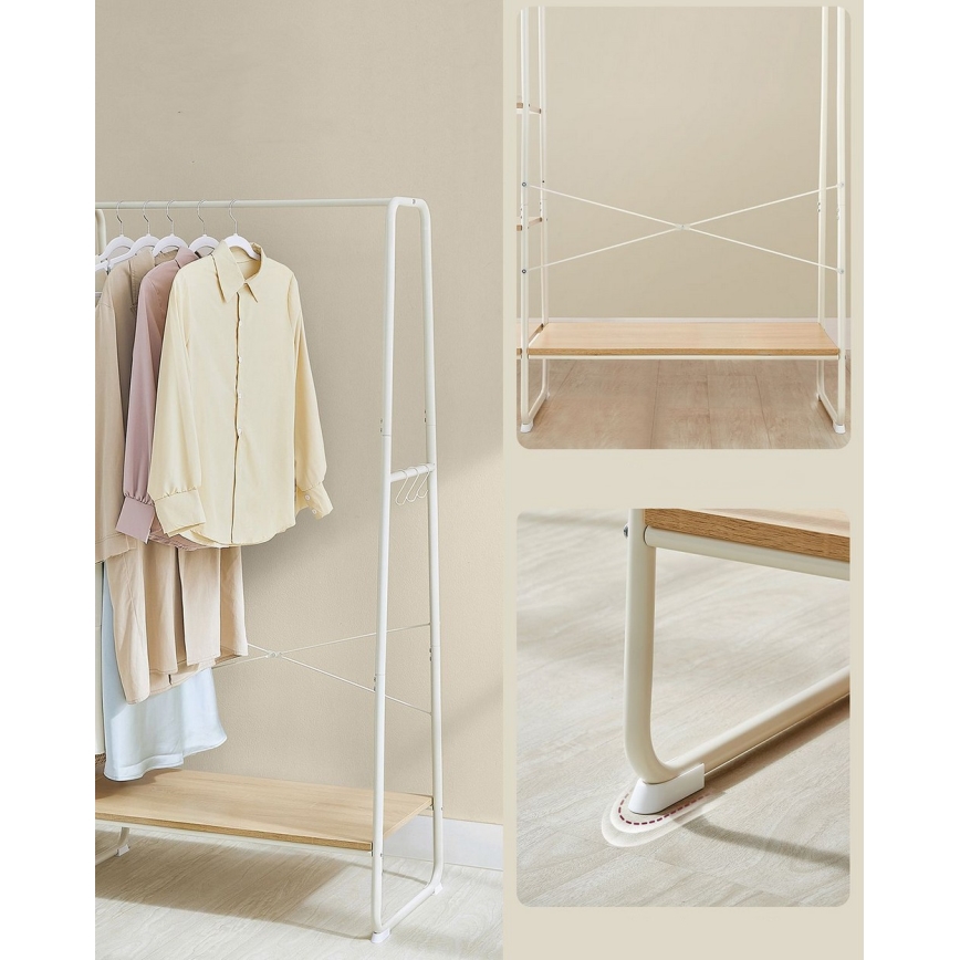 Porte-manteau sur pied LINEA, blanc/marron