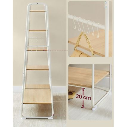 Porte-manteau sur pied LINEA, blanc/marron