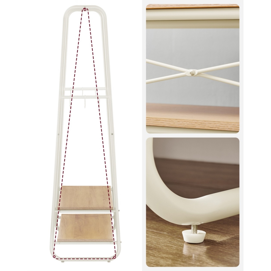 Porte-manteau sur pied LINEA blanc/marron
