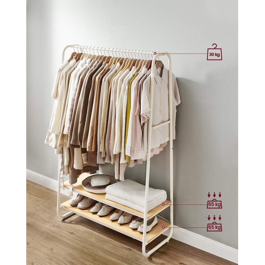 Porte-manteau sur pied LINEA blanc/marron