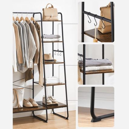 Porte-manteau sur pied LINEA marron/noir