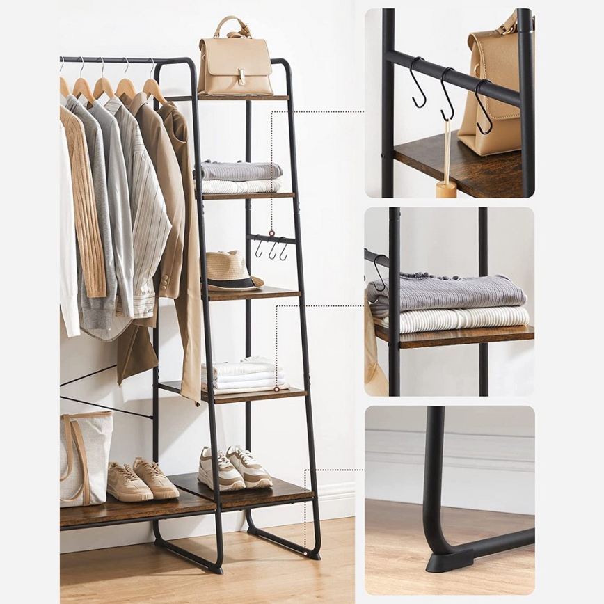 Porte-manteau sur pied LINEA marron/noir