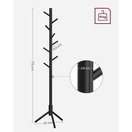 Porte-manteau sur pied LINEA noir