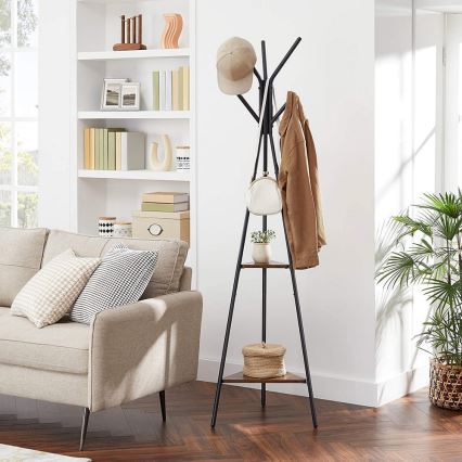 Porte-manteau sur pied LINEA noir/marron