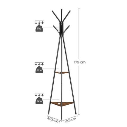 Porte-manteau sur pied LINEA noir/marron