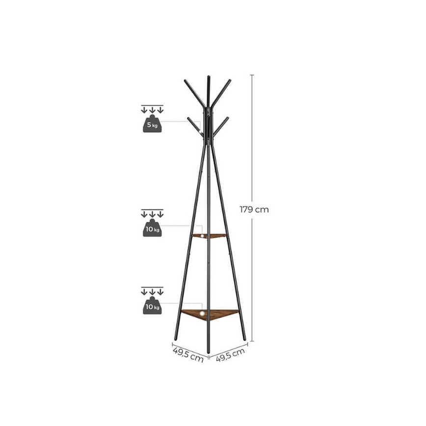 Porte-manteau sur pied LINEA noir/marron