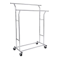 Porte-manteau sur pied mobile LINEA argenté