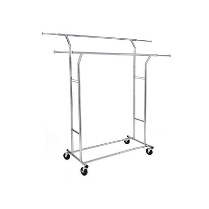 Porte-manteau sur pied mobile LINEA argenté