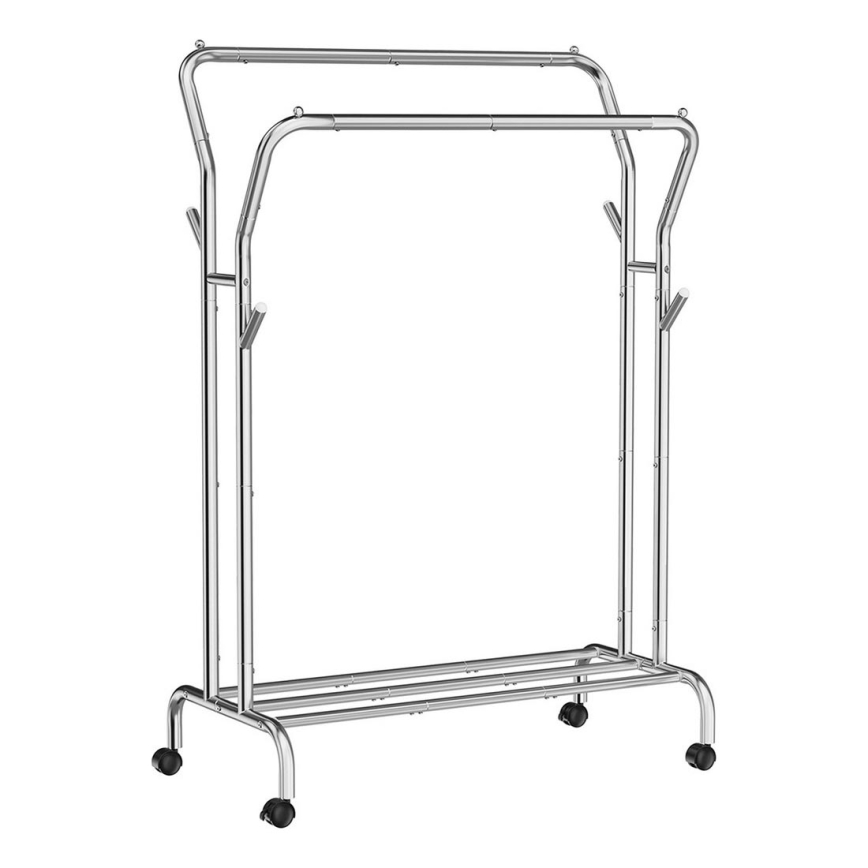 Porte-manteau sur pied mobile LINEA argenté