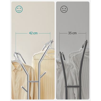 Porte-manteau sur pied mobile LINEA argenté