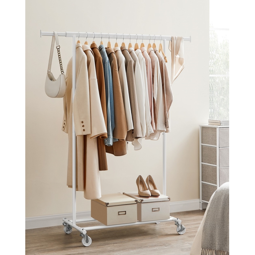 Porte-manteau sur pied mobile LINEA blanc