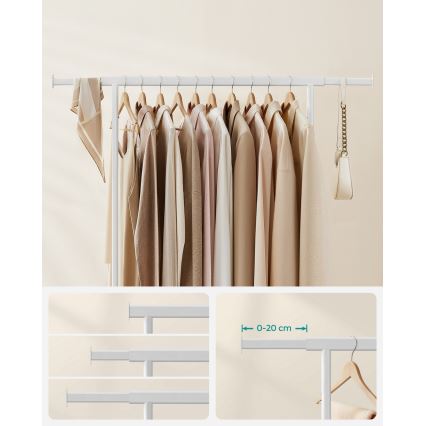 Porte-manteau sur pied mobile LINEA blanc