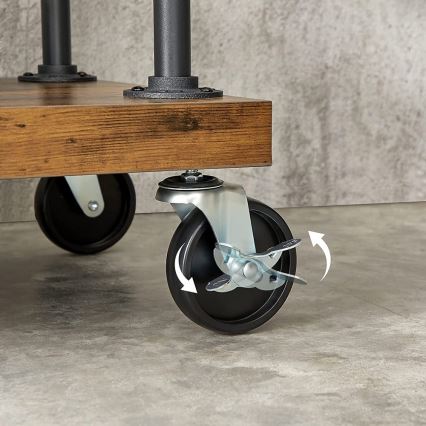 Porte-manteau sur pied mobile LINEA marron/noir