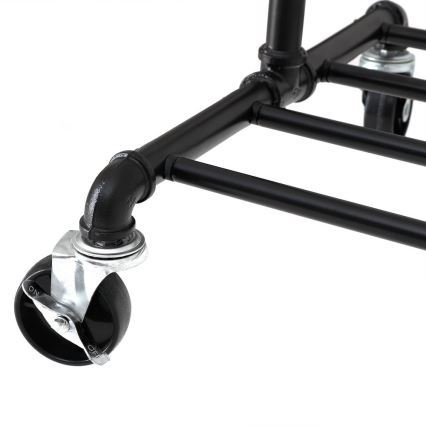 Porte-manteau sur pied mobile LINEA, noir