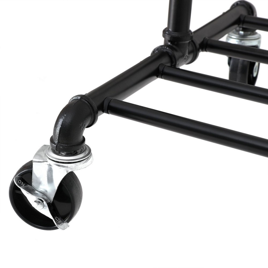 Porte-manteau sur pied mobile LINEA, noir