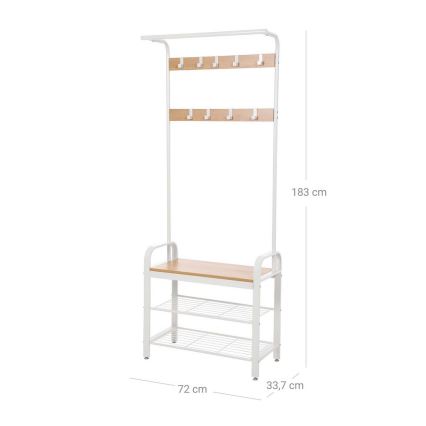 Porte-manteau sur pied NAVOR marron/blanc