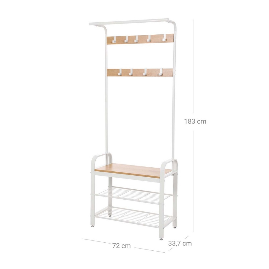 Porte-manteau sur pied NAVOR marron/blanc