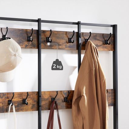 Porte-manteau sur pied NAVOR marron/noir