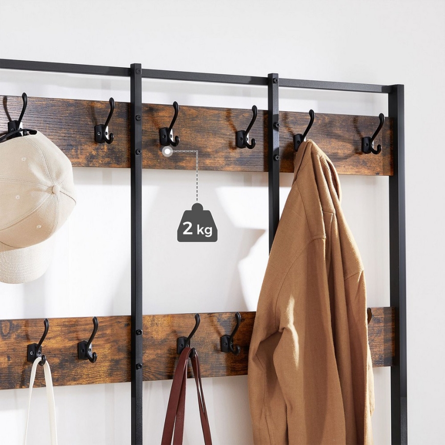 Porte-manteau sur pied NAVOR marron/noir