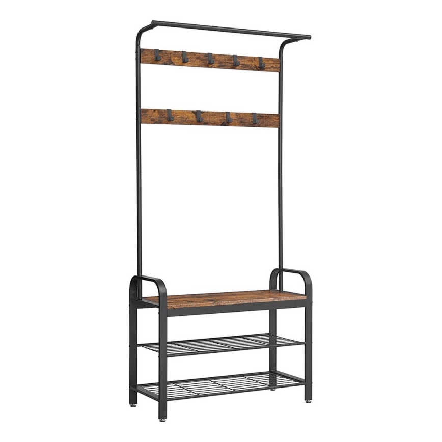 Porte-manteau sur pied NAVOR marron/noir