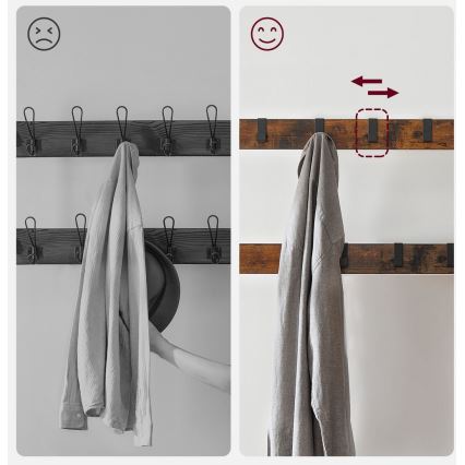 Porte-manteau sur pied NAVOR marron/noir