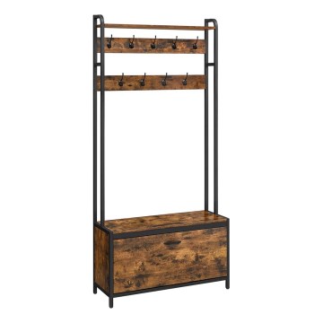 Porte-manteau sur pied NAVOR marron/noir