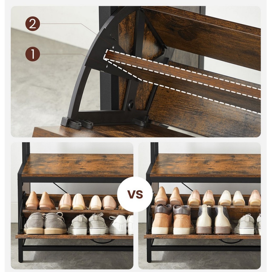 Porte-manteau sur pied NAVOR marron/noir