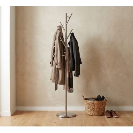 Porte-manteau sur pied VERT 170x30 cm argenté