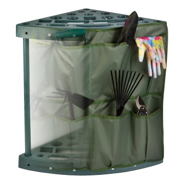 Porte-outils d'angle pour jardin 43x43x59 cm vert