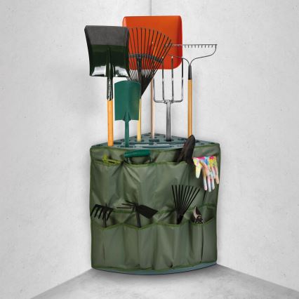 Porte-outils d'angle pour jardin 43x43x59 cm vert