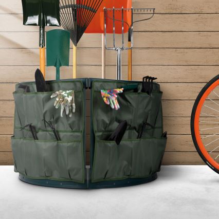 Porte-outils d'angle pour jardin 43x43x59 cm vert