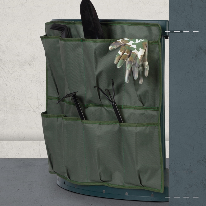 Porte-outils d'angle pour jardin 43x43x59 cm vert