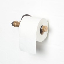 Porte-papier toilette BORURAF 8x22 cm noir/doré