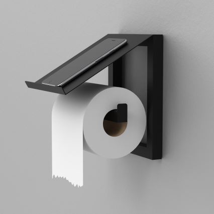 Porte-papier toilette mural 17x15 cm noir