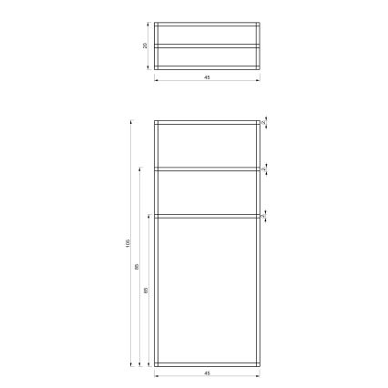 Porte-serviettes 105x45 cm noir