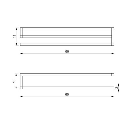 Porte-serviettes mural 10x60 cm blanc