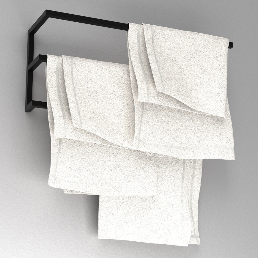 Porte-serviettes mural 25x60 cm noir