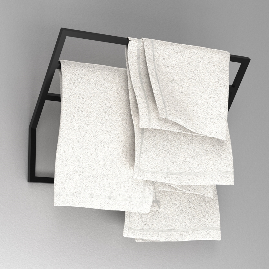 Porte-serviettes mural 37x60 cm noir